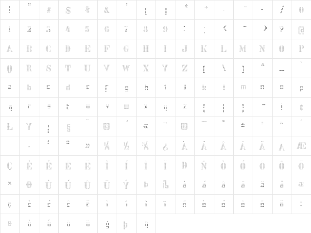 Stencix Regular font glyphpreview