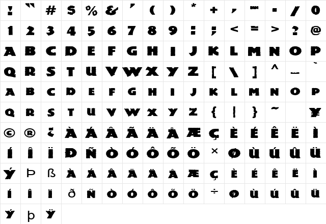 DinosauriaExtended Normal font glyphpreview