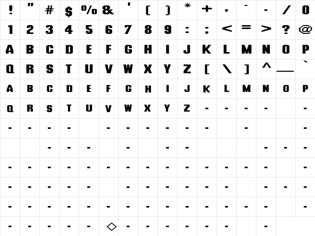 Rsdeusex Ex Regular font glyphpreview