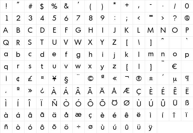 Montreal-Regular Regular font glyphpreview