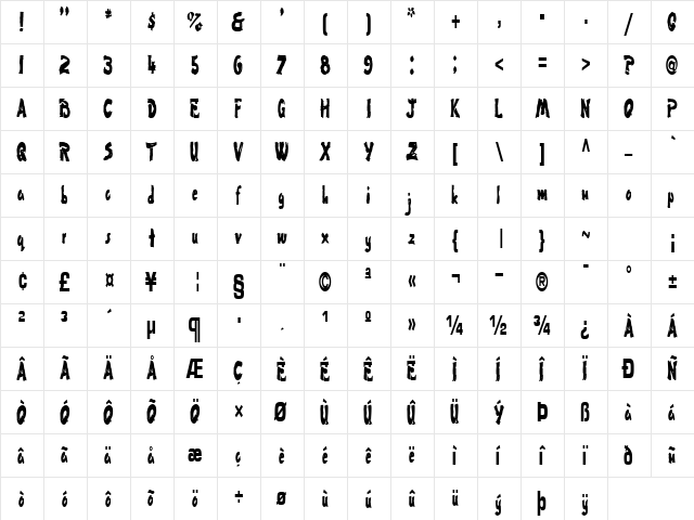 Flat Regular font glyphpreview