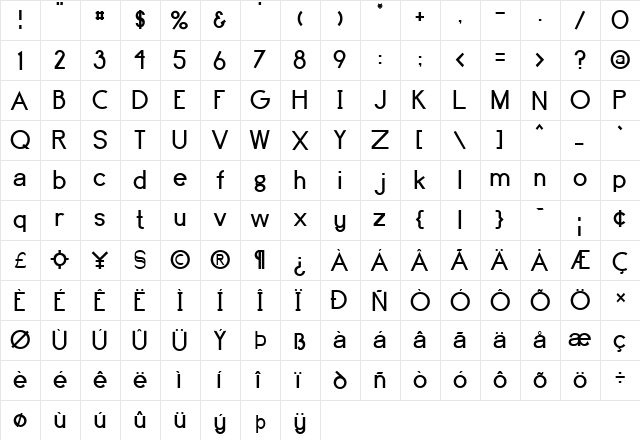 FZ BASIC 4 Normal font glyphpreview