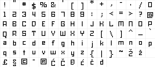 SKA_cubic01_75_CE Regular font glyphpreview