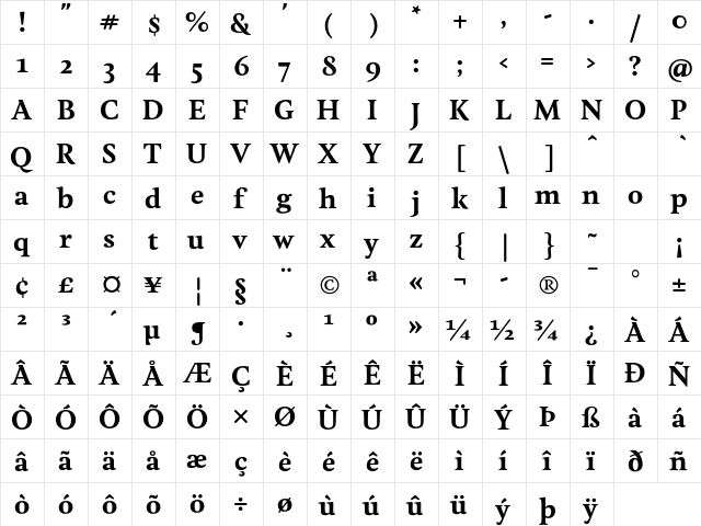 Feijoa Bold font glyphpreview