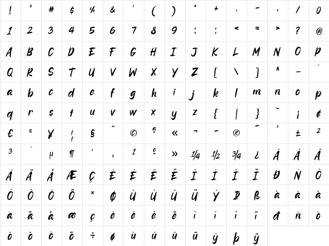 Alenor Regular font glyphpreview