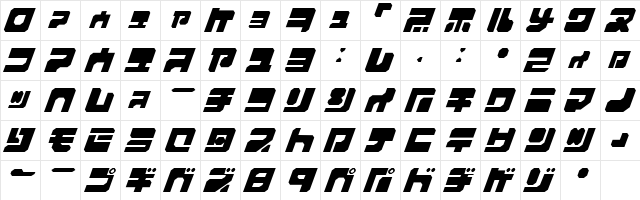 MechaPlate Regular font glyphpreview