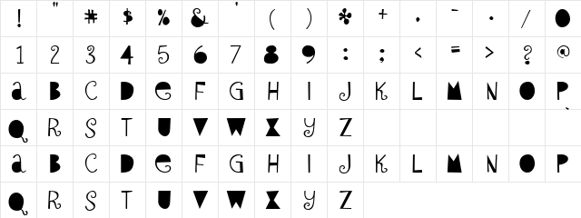 Empty Regular font glyphpreview
