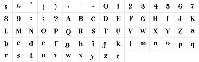 Pixie Regular font glyphpreview