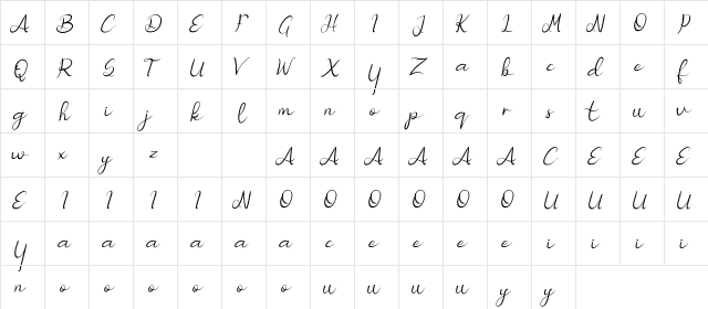 Nicollia DEMO Italic font glyphpreview