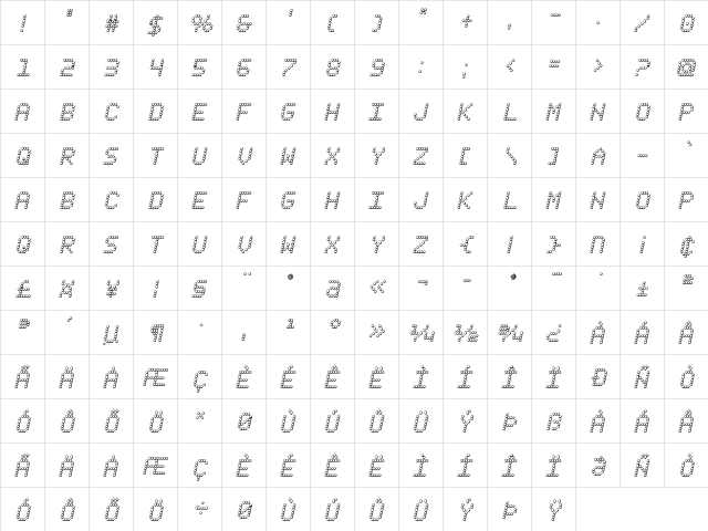 Fanfare Ticker 3D Italic Italic font glyphpreview