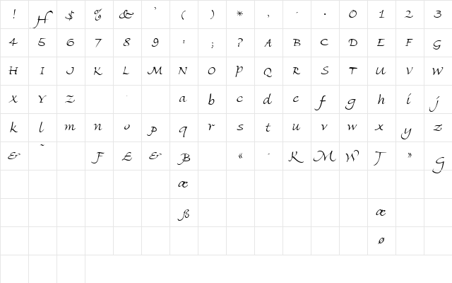 AmbienteScriptSSK Regular font glyphpreview