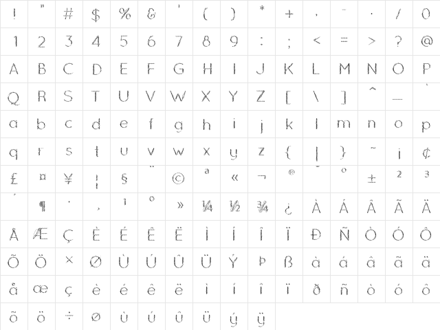 Ozarks Normal font glyphpreview