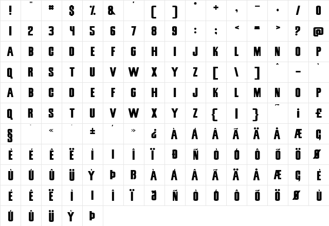 Snickers Straight Normal font glyphpreview