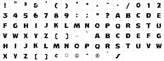 Flames Regular font glyphpreview