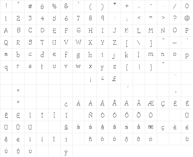 Trots Light - HMK Regular font glyphpreview