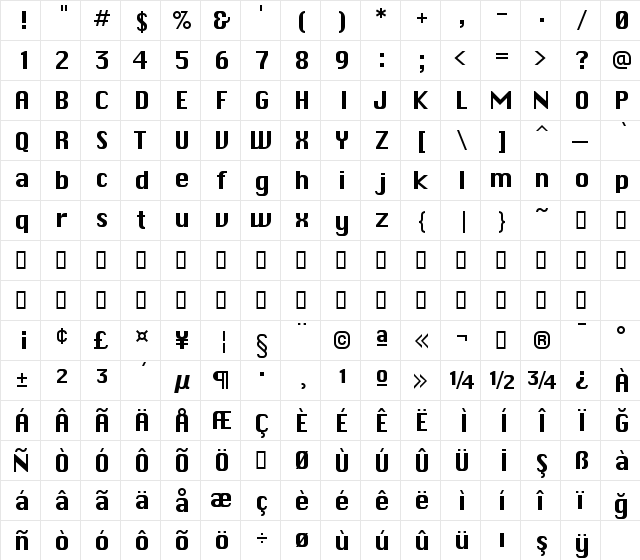 Chicago Digiscream Regular font glyphpreview