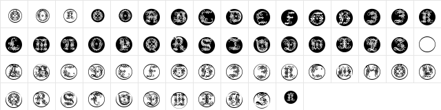 OrnamentalInitialButtons Regular font glyphpreview