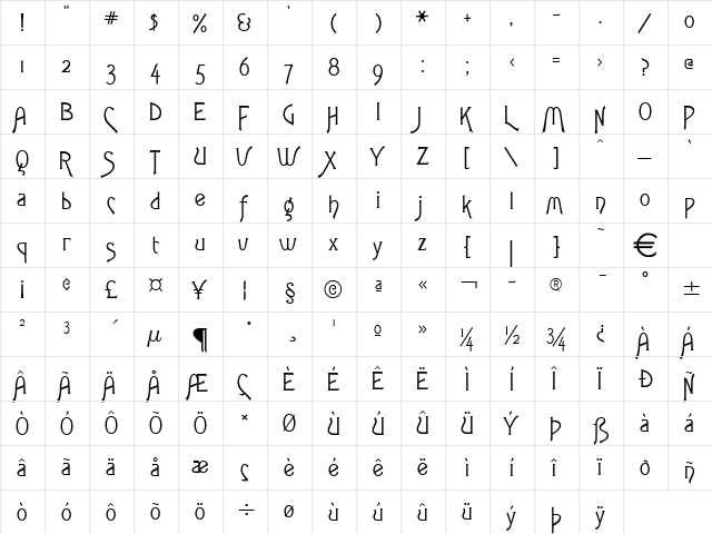 FletchExtended Normal font glyphpreview