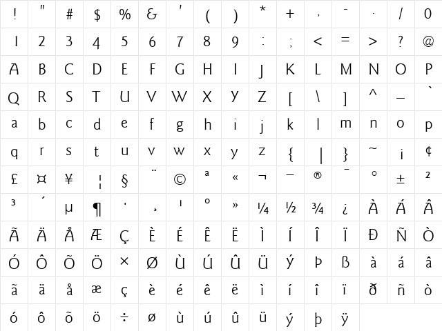 ITCGoudySans-Book Book font glyphpreview