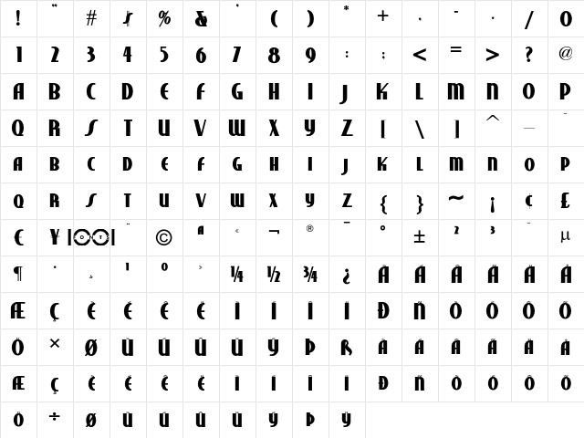 Studebaker NF Bold font glyphpreview