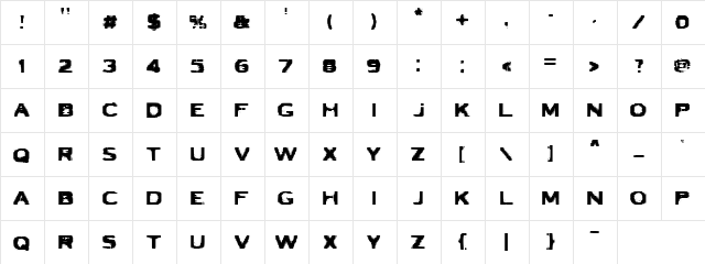 VTCBadLuck Regular font glyphpreview