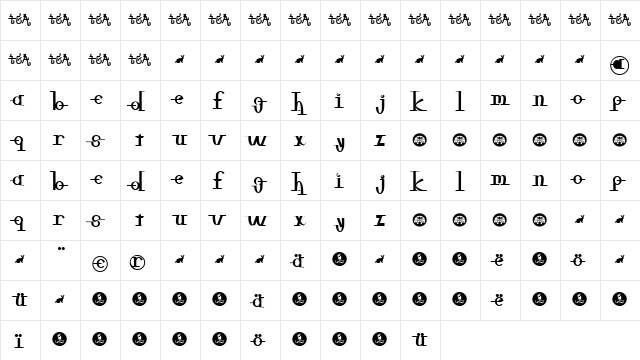 freeble Regular font glyphpreview