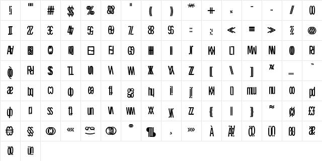 TwinSetSansThree Regular font glyphpreview