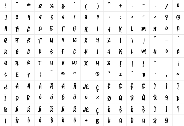 Urban Nation Regular font glyphpreview