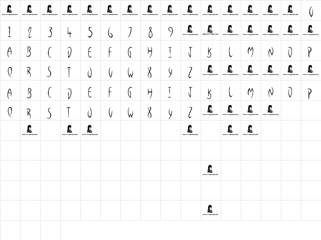 From Nowhere Regular font glyphpreview
