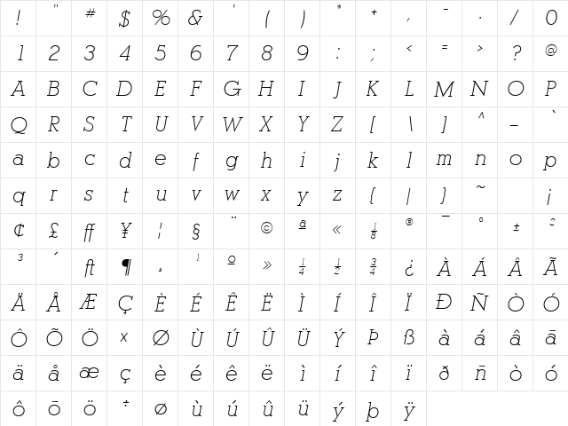 Pogo SSi Italic font glyphpreview