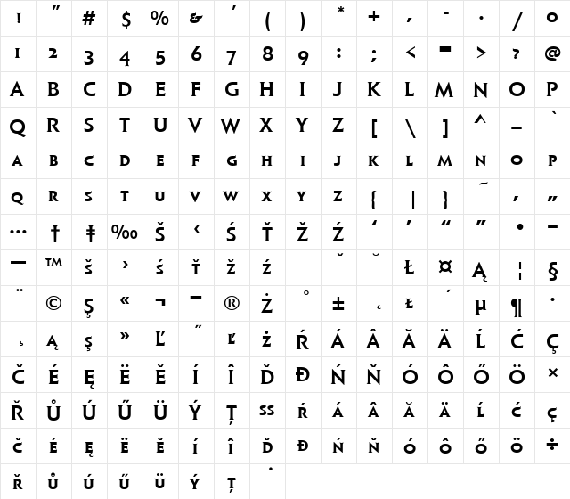 ElanItcSCTEEMed Regular font glyphpreview