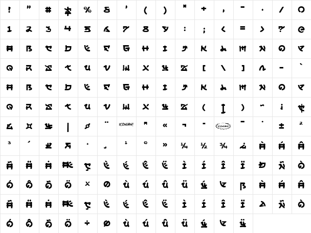 Yama Moto Regular font glyphpreview