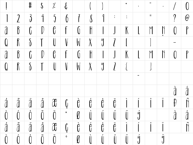 Fresh Purple Regular font glyphpreview