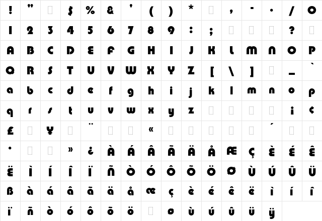 Pump Plain font glyphpreview