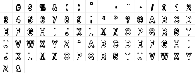 Consolidated Regular font glyphpreview