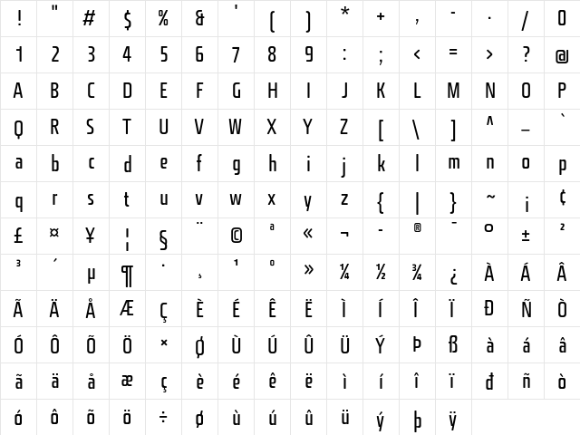 Fishmonger ECR Plain font glyphpreview