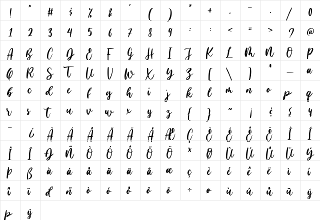 Family Times Regular font glyphpreview