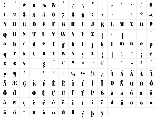 Ambroise Firmin Black font glyphpreview