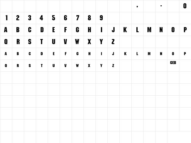 TQF_Machine Regular font glyphpreview