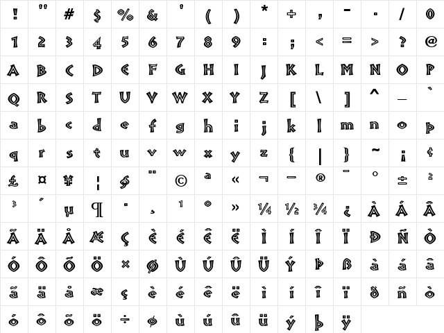 Pompeia Roman font glyphpreview
