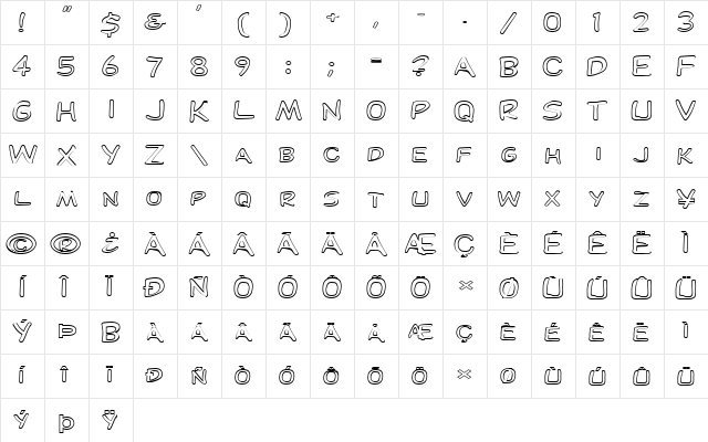 FZ BASIC 29 HOLLOW EX Normal font glyphpreview