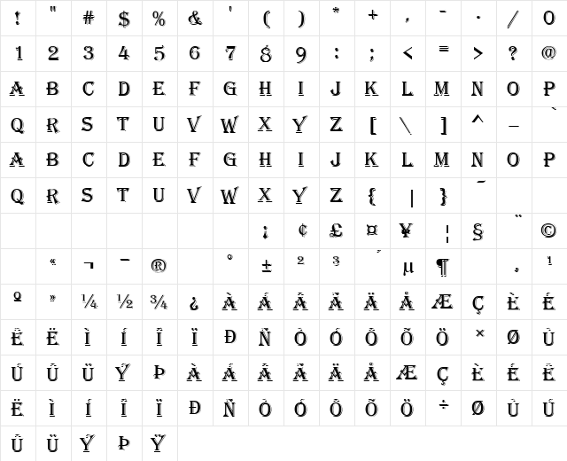 PT Old Fashioned Normal font glyphpreview