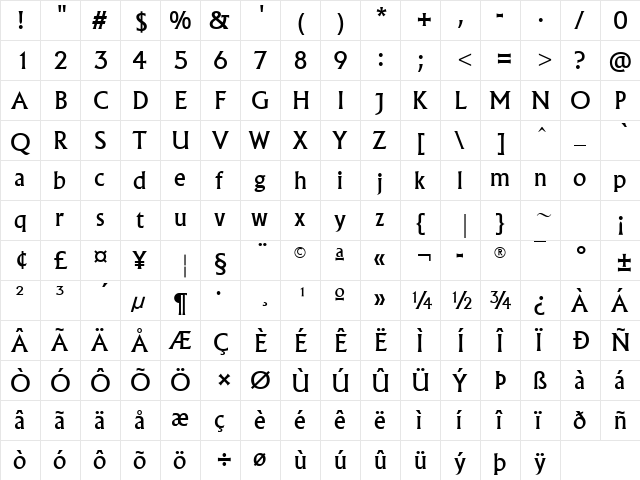 Alaska Regular font glyphpreview