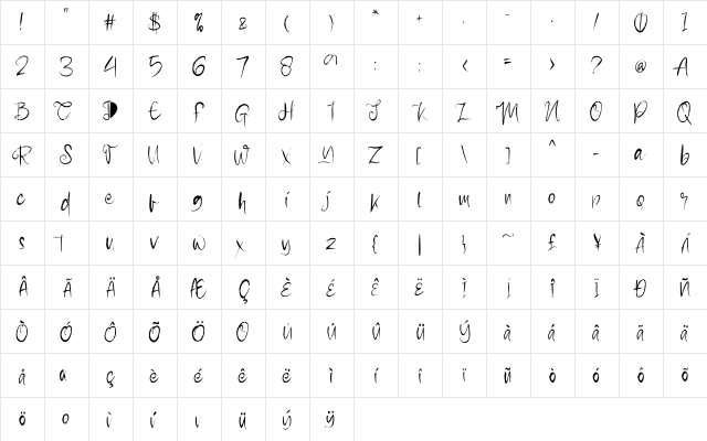 Pollutant Regular font glyphpreview