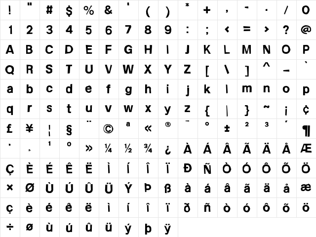 Frail Sans Bold font glyphpreview