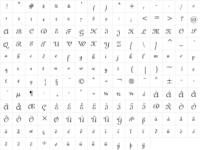 French 111 Regular font glyphpreview