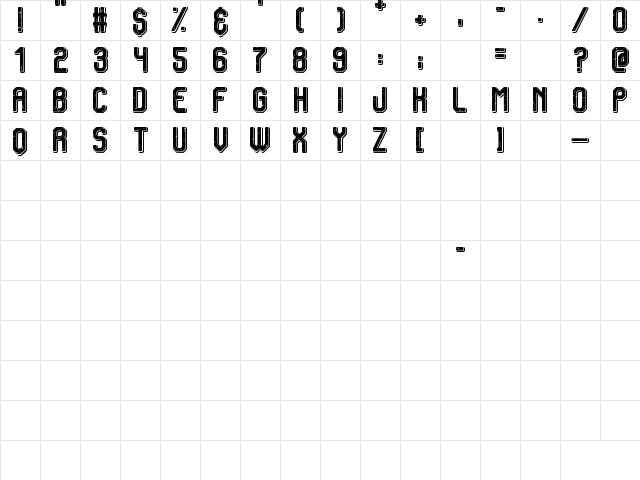 Vintage Warehouse Regular font glyphpreview