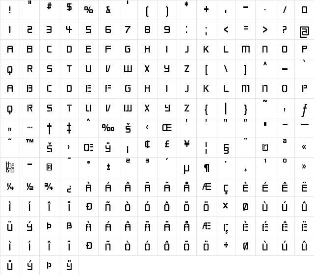 Republikaps Cnd Regular font glyphpreview