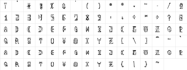 Space Gimboid Regular font glyphpreview