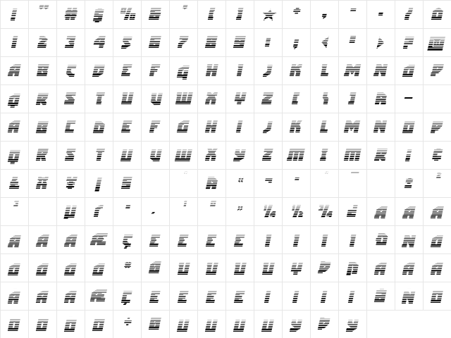 Arctic Guardian Gradient Italic Italic font glyphpreview